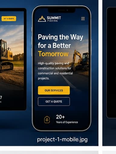 Construction Services Website mobile preview